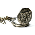 Vinage Quartz Owl Pocket Watch with Chain